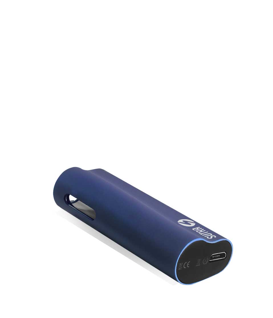 Blue bottom view Sutra Vape Auto Cartridge Vaporizer on white background