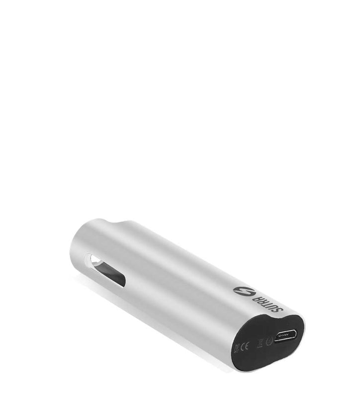 Pearl White bottom view Sutra Vape Auto Cartridge Vaporizer on white background